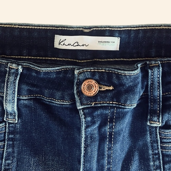 NWOT KanCan Skinny High Rise Front Seam Raw Hem Jeans Dark Wash Size 25 - Picture 5 of 5